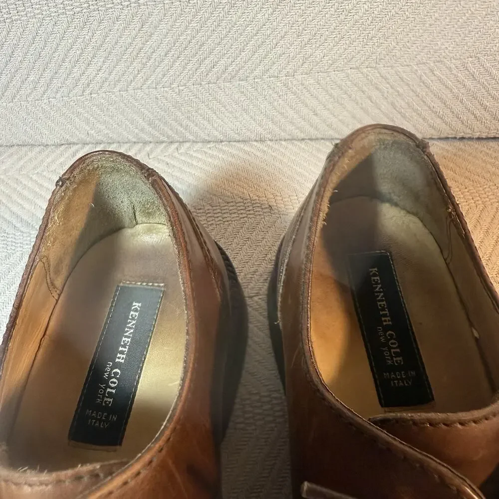 Kenneth Cole Dress Shoes Oxford Brown Leather Men's Size 10 Lace Up Smart Casual